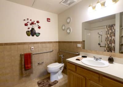 An ADA compliant bathroom