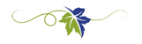 Green and blue leaf icon with vine